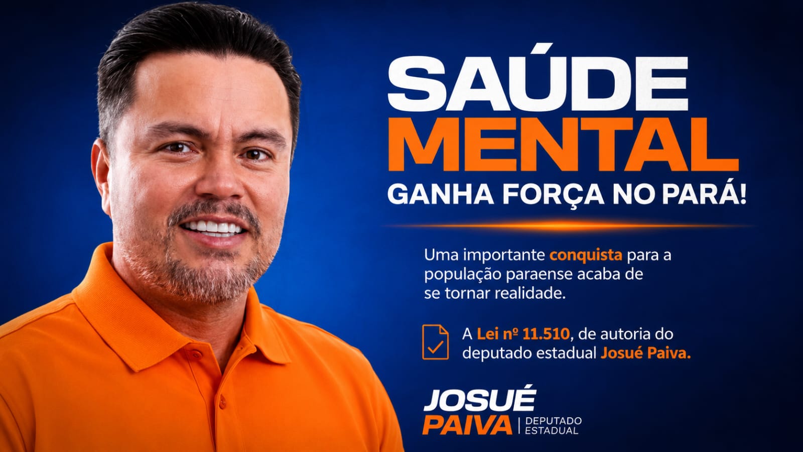 DEPUTADO ESTATUAL JOSUÉ PAIVA GARANTE AVANÇO NA SAÚDE MENTAL: