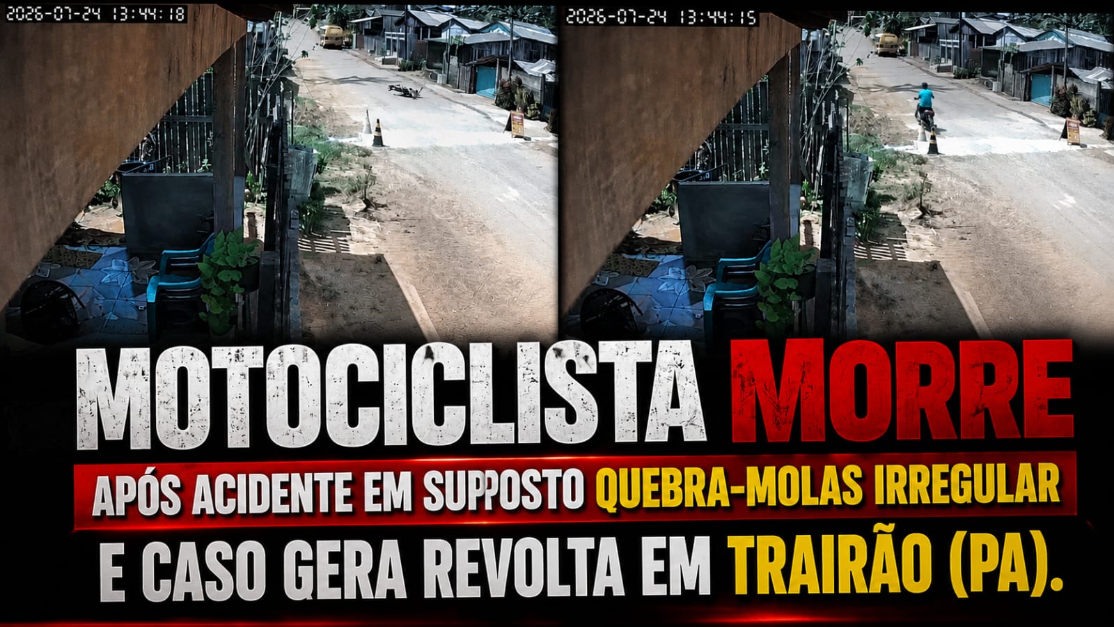 Motociclista morre após acidente em suposto quebra-molas irregular e caso gera revolta em Trairão (PA).