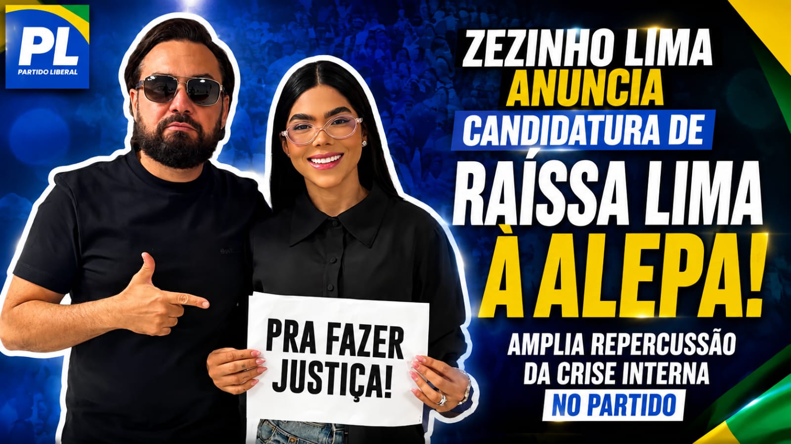 Após ficar fora da lista inicial do PL, Zezinho Lima anuncia candidatura de Raíssa Lima à Alepa e amplia repercussão da crise interna no partido.